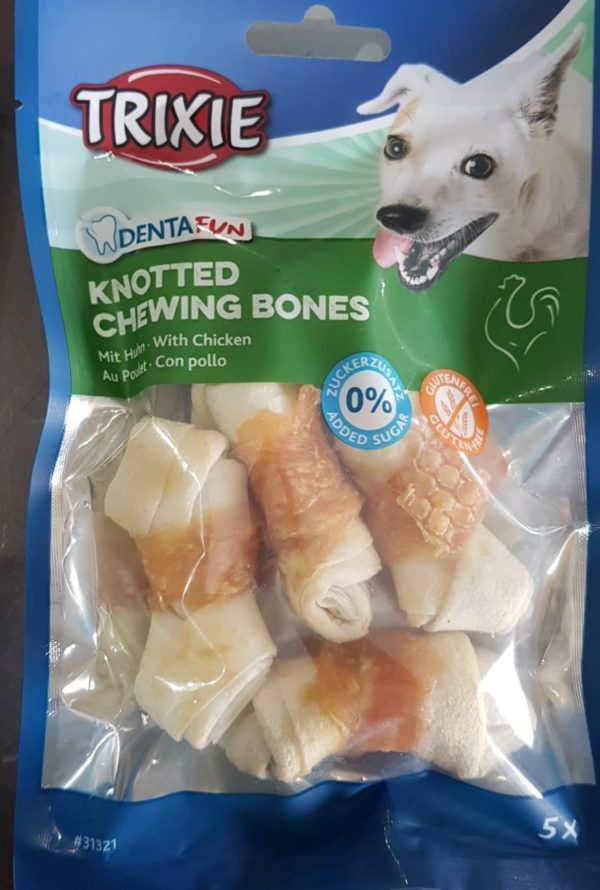 TRIXIE - Knotted Chewing Bones with Chicken (5 pcs)