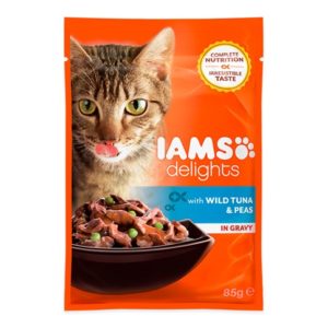 IAMS Delights - Wet Cat Food / Wild Tuna & Peas (in gravy)