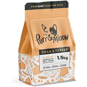 Purr & Miaow Natural Grain-Free Duck & Turkey Adult Dry Cat Food 1.5kg