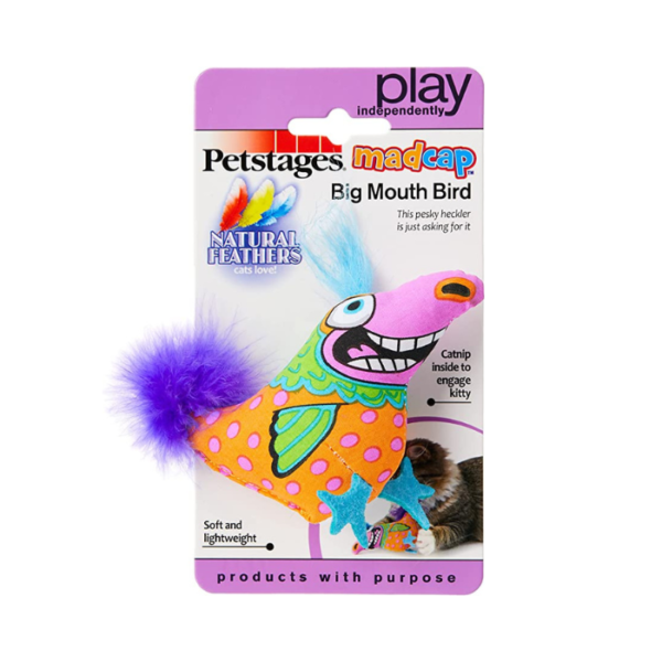 Petstages; Mad Cap Big Mouth Bird Cat Toy